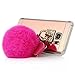 Galaxy S8 Plus Case with Fur Ball for Girls, Awsaccy(TM) Lovely Cute 3D Bowknot Fluff Ball Fluffy Pom Pom Keychain Shiny Crystal Bling Mirror Design TPU Phone Back Case for Galaxy S8 Plus Hot Pink