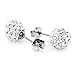JewelrieShop Rhinestones Crystal Ball Stud Earrings Set Fireball Disco Ball Pave Bead Earrings Hypoallergenic for Women 6mm x 3 Pairs (White, Jet Black, Hematite)