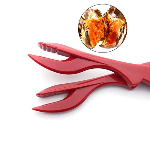 Luckkyme Seafood Tools, Lobster Crab Crackers Lobster Shellers Seafood Forks Seafood Forks(8 Pieces, red)