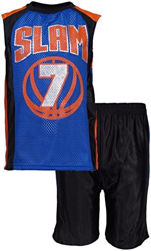 Mad Game Boys 2 Piece Athletic Basketball Short Set Slam #7, Royal/Black, Size 2T'