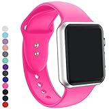 a8Miss Apple Watch Band, Silicone Replacement Iwatch Bands Series 1, Series 2,Series 3 (42mm M/L, Barbie Pink)