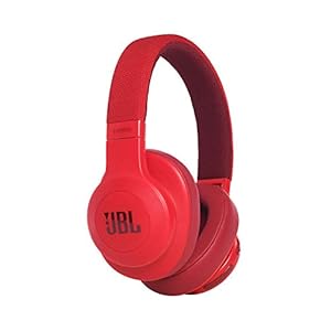 JBL E55BT by Harman Wireless Over-Ear Headphones with Mic (Red)