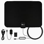 TV Antenna, Vansky Indoor Amplified HDTV Antenna 50 Mile Range with Detachable Amplifier Signal Booster, USB PowerSupply and 16.5FT High Performance Coax Cable - Upgraded Version Better Reception