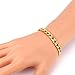 U7 Men 18K Gold/Rose Gold/Platinum Plated Classic Cuban Chain Bracelet , 8.3