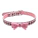 Pet Collars,Haoricu Leather Collars Chain Puppy Choker Cat Necklace for Pets (S, Pink)
