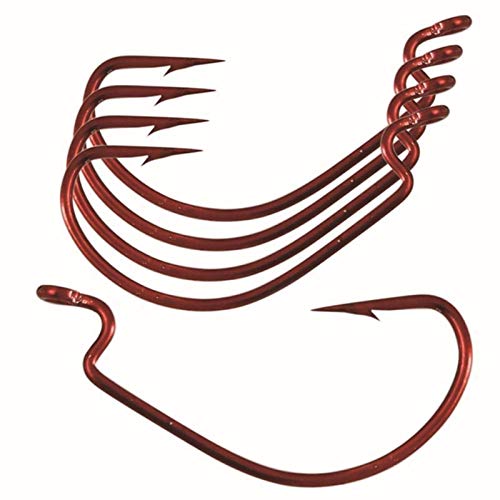 50 Stück Offset Haken Köder Wurm Kohlenstoffstahl Angelhaken Locken mit Box – Bild 3