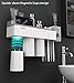 BHeadCat TIN-BATH01 Family Magnetic Plastic Tooth-Brushing Water Washing Teeth Cleaner Cup Automatic Toothpaste Dispenser with Toothbrush Holder, White-Gray