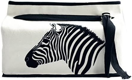 Cotton Cloth Tissue Box Cover Tissue Holder for Home Car (Zebra)