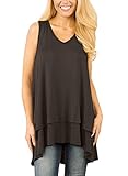 Bdcoco Women's Sleeveless V Neck Flowy Tank Tops Modal Tunics