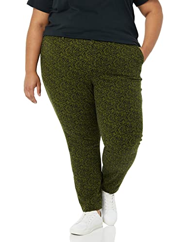 AMAZON ESSENTIALS WOMEN’S BI-STRETCH SKINNY ANKLE PANT (AVAILABLE IN PLUS SIZE), OLIVE ANIMAL PRINT, 34