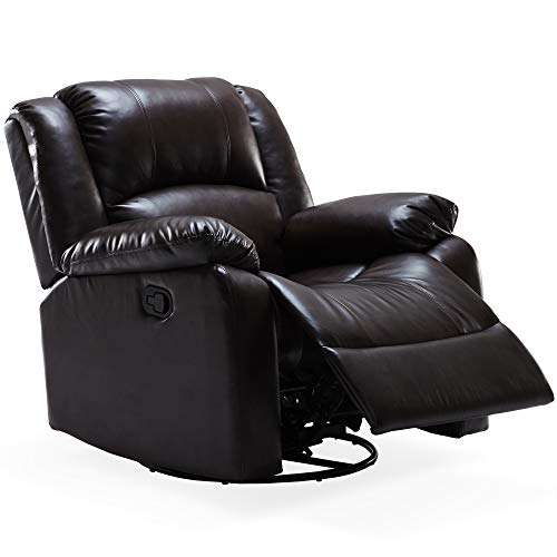 BELLEZE Faux Leather Rocker and 360 Degree Swivel Glider Recliner
