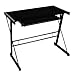 Walker Edison Modern Small Metal and Glass Computer Gaming with Under Desk Keyboard Tray Black Home Office Desk, 31 inch