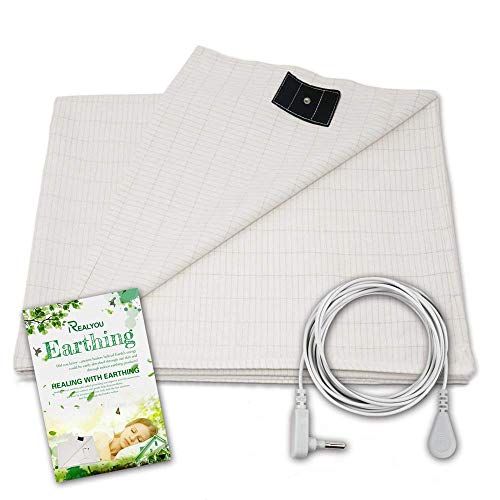 Earthing Half Sheet, Earthing Grounding Sheet/Earthing Pillow Case for Grounding, EMF Radiation Protection，Conductive Grounding Mat for Better Sleep (Earthing Sheet 35X90 inch)