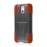 HTC One E8 Case, MPERO IMPACT X Series Dual Layered Tough Durable Shock Absorbing Silicone Polycarbonate Hybrid Kickstand Case for One E8 [Perfect Fit & Precise Port Cut Outs] - Sandstone / Gray