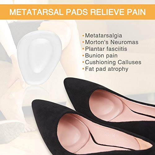 Metatarsal Pads Ball of Foot Cushions for Women High Heel, Gel Forefoot