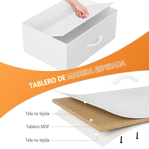 FL FASHION LEADER Cómoda de Dormitorio con 13 cajones, cómoda Grande con Espacio de Almacenamiento, Estructura de Metal, para Dormitorio, (Blanco)