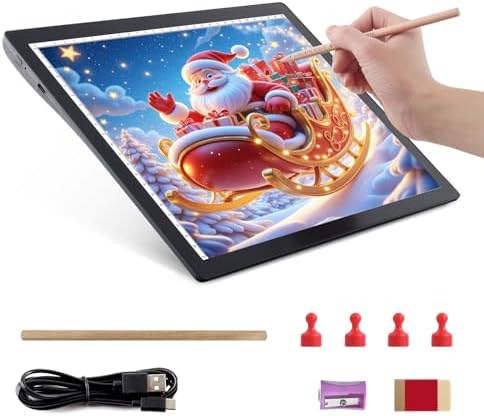 KOBAIBAN A4 Tracing Light Box Battery Powered Dimmable LED Pad for Diamond