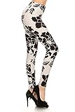 Leggings Depot Women's Fall/Winter Ultra Soft Popular Best Printed Fashion Leggings BAT2 (Wild Flower, One Size (Size 0-12))