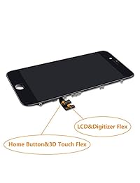 Swgrdin   Pantalla táctil 3D para iPhone 7 (4,7"), montura de pantalla LCD para digitalizador iPhone 7 con kit de herramientas y protector de pantalla, A1660, A1778, A1779 solamente), 4.7"