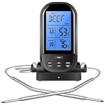 AMIR Wireless Meat Thermometer, Barbecue Thermometer, Oven Thermometer, Digital Instant Read Thermometer with Waterproof Probe for Kitchen Cooking, BBQ, Poultry, Grill, Foldable, Black