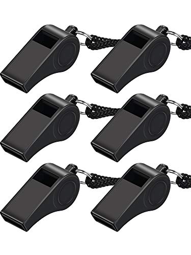 image for Mudder 6 Pack Plastic Sports Coach Whistles with Lanyard(6 Pack)