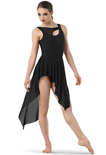 knee length dresses for ladies Asymmetrical Mesh Drape Dress – DanceBoxNZ