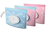 Little Martin's Wet Wipe Pouch [Set of 3] - Reusable Refillable Clutch Dispenser Holder Case - BPA-Free Sanitary - Pouch Carries 30 Wipes
