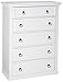 Alpine Furniture Winchester Farmhouse 5 Drawer Chest, 38