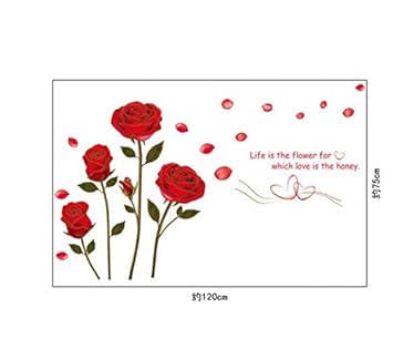 Amazon Com Stickerflying Red Rose Love Quotes Romantic Flower