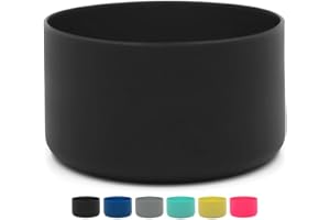 Flaskars Protective Silicone Boot for 12oz - 40 oz Hydroflask Water Bottles Anti-Slip Bottom Stanley Sleeve Cover Bumper (Black, Fits Hydroflask 32 and 40 OZ)