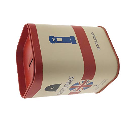 Ayiguri Superhero Creative Piggy Bank Metal Money Box Coin Bank Tin Can Piggy Bank Rectangular Cute Cartoon Children's Gift Home Decoration (Hat Gentleman red) - Thumbnail 6
