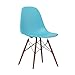 Poly and Bark Vortex Modern Mid-Century Side Chair with Wooden Walnut Legs for Kitchen, Living Room and Dining Room, Aqua