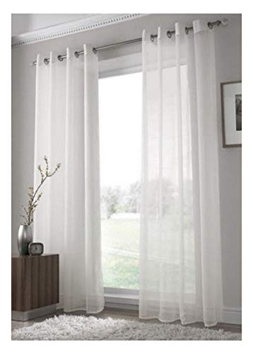 Voile Eyelet Curtain White 90 Inch 229cm Drop Best Quality Sheer