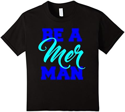 unisex-child Fun Loving BE A MERMAN tshirt (funny quote phrase saying)  10 Black