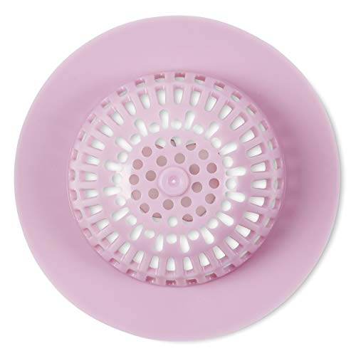 Apple Themed Kitchen Accessory Plastic Sink Drain Basket Strainer and Stopper with Colorful Pink and Red Design