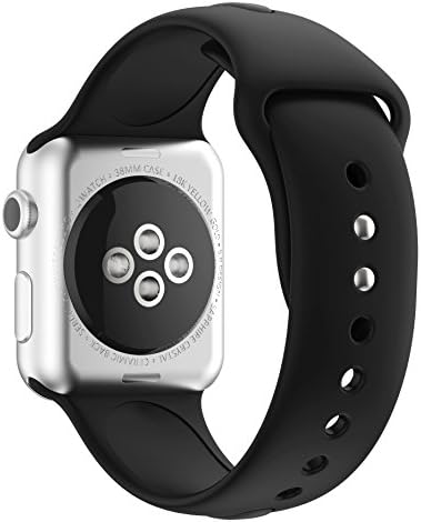 SHJD Band Replacement Compatible Apple Watch 38mm 42mm, Soft Silicone Sport Smart Strap for iWatch Series 1/2/3 S/M M/L
