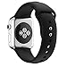 HUANLONG 38mm Soft Silicone Sport Style Replacement Band Iwatch Strap for Apple Wrist Watch Series 1 Series 2 Series 3 (Black 38mm S/M)