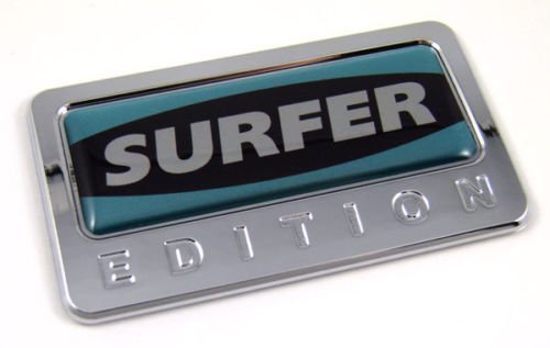 Surfer Edition Car Chrome Emblem with Dome Decal Insert Auto Bike 3D Sticker Badge Surfing CBEDI-SURF