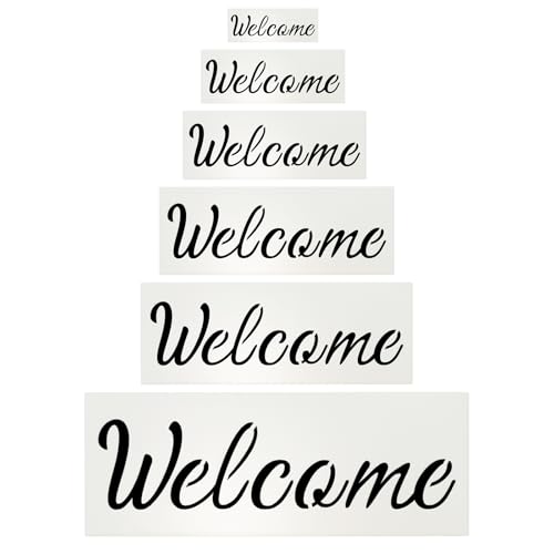 PATIKIL 6pcs Welcome Stencils Welcome Template Reusable Plastic Sign at Amazon