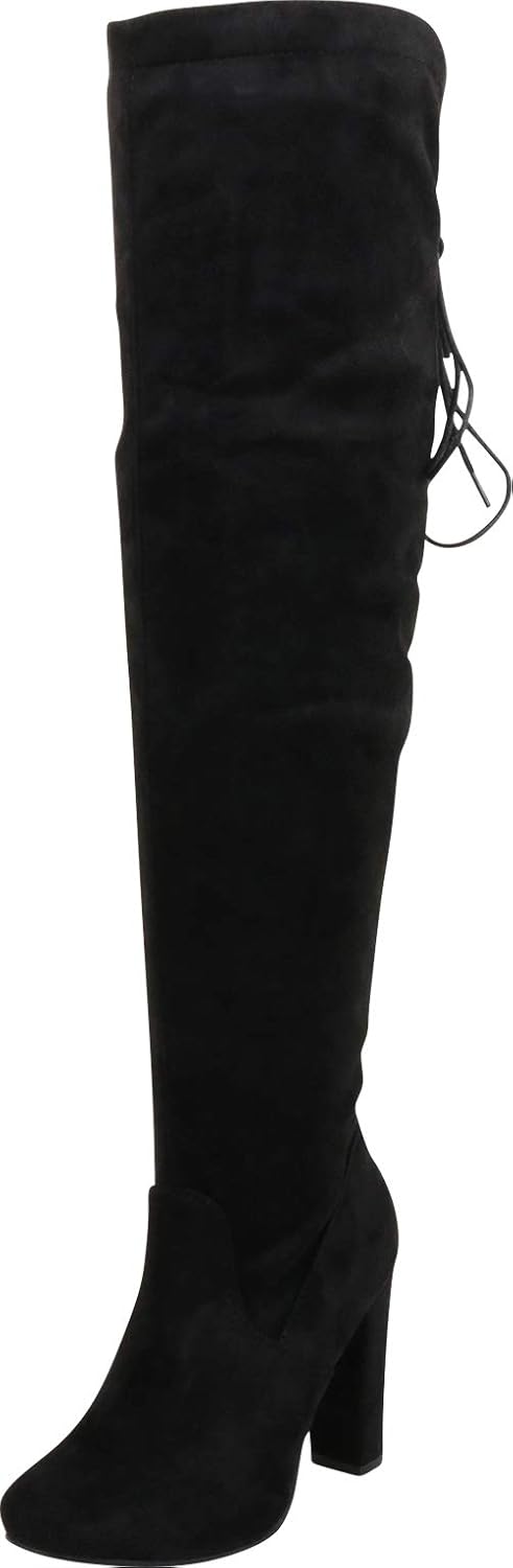 arnella corset back thigh high boot