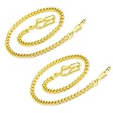 BOSHIYA 2 Pack Clip Pocket Watch Chain Gold/Silver