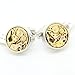 LYMFHCH Vintage Steampunk Silver Round And Gold Movement Watch Functional Mechanical Cufflinks