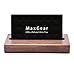 MaxGear Business Card Holder for Desk Wood Business Card Display Holders Professional Business Card Holder Stand Desk Cards Display Holder for Home and Office, 2.3 x 4.3 x 0.6 inches, Walnut, Square