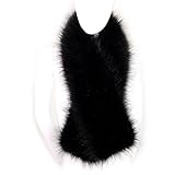 Futrzane Winter Straight Scarf Wrap Faux Fake Fur Collar Shawl Shrug