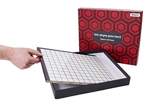 Hexers role playing game board: vinyl mat alternative - Dungeons and Dragons D&D DnD Pathfinder RPG play compatible - 27''x23'' - 1'' squares on one side, 1'' hexes on the other - Foldable & Dry Erase