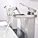 Comllen Waterfall Spout Single Handle Lever Bathroom Vessel Sink Faucet, Brushed Nickel