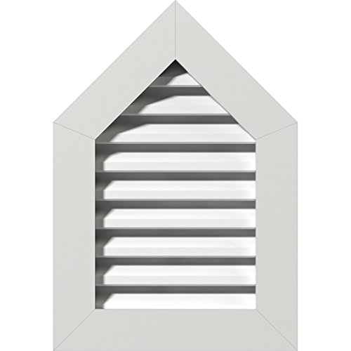 Ekena Millwork GVPPE32X3201FUN-10 Peaked Top Gable Vent (37"W x 37 1/8"H Frame…
