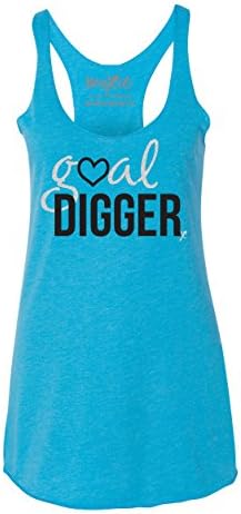 Goal Digger Racerback Tank Top (L, Vintage Turquoise)