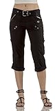 Classic Designs Juniors Stretch Poplin Cargo Capri with Woven Belt (S-3X)