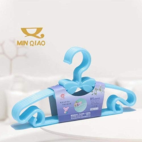 Hakazhi Inc 6Pcs/Lot Fashion Plastic Candy Color Children Baby Kids Clothes Hangers Hook Non Slip Drying Racks Cloth Hanger Clothes Storage (Blue)